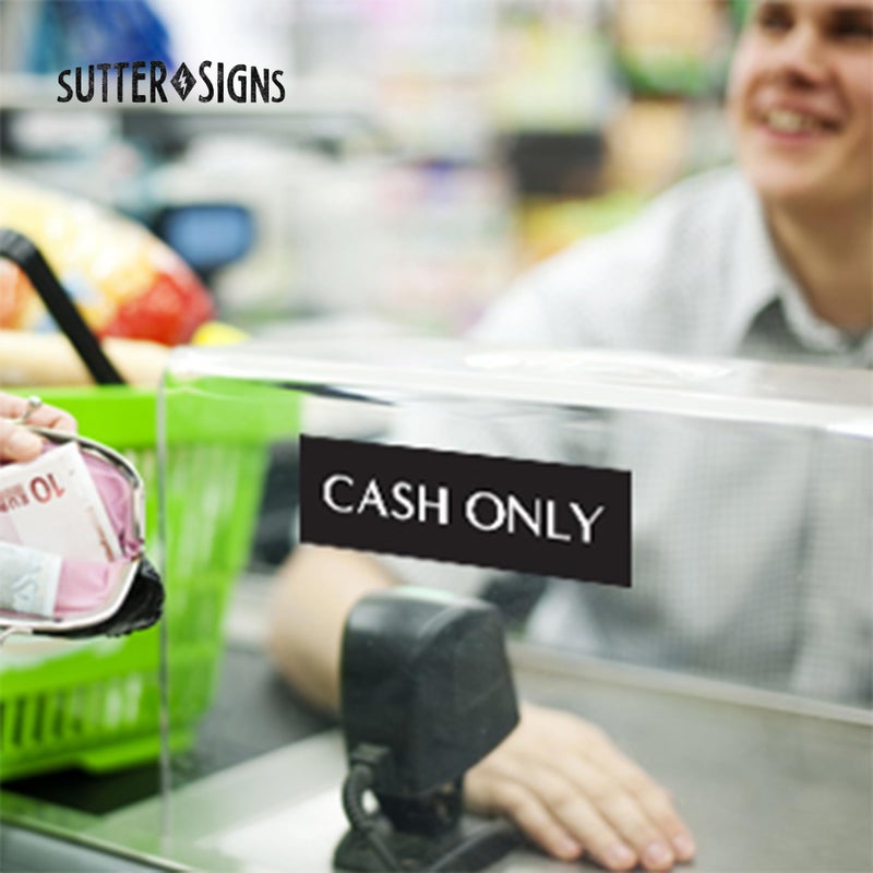 Sutter Signs 3pk Cash Only Stickers | Cash Only Sign for Business | Weatherproof Vinyl Adhesive Decals - Image 5